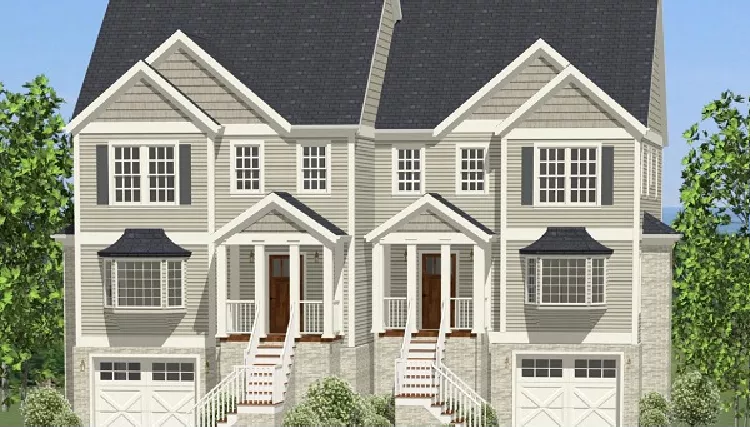 image of duplex house plan 9234